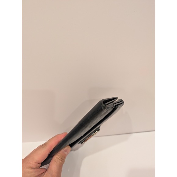 GUCCI Black Leather Continental Wallet‎ Womens Checkbook Credit Card Authentic - Picture 8 of 11